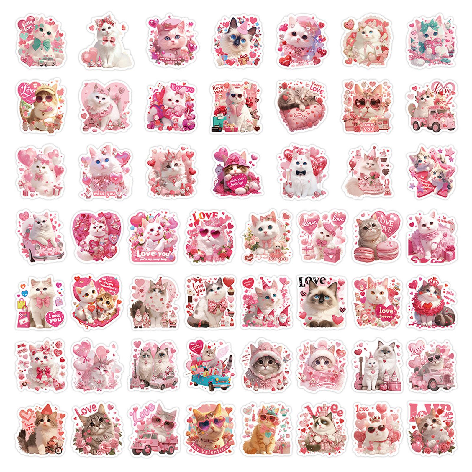 

50pc Stickers, Cute , Girly Colors, Decorative Stickers One Size