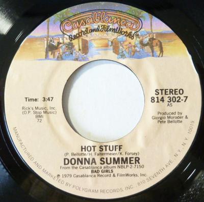7inch Record DONNA SUMMER - Hot Stuff / Heaven Knows 8143027 Casablanca 1986 US Soul/Funk Used