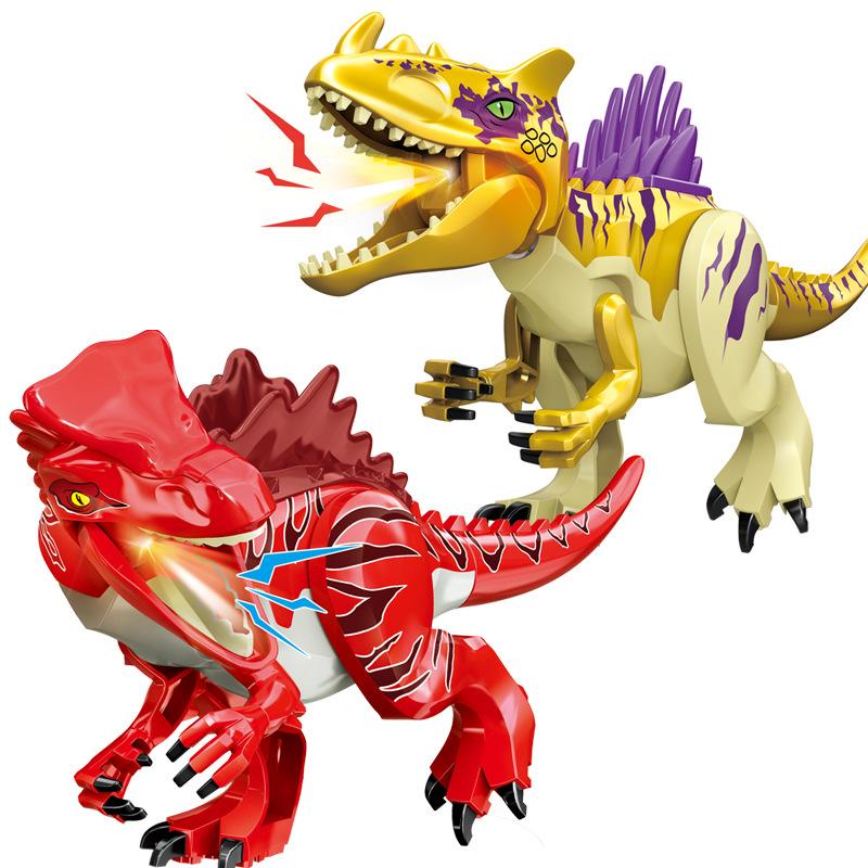 Big Dimension Assembled Construction Blocks Plaything Dinosaur World Triceratops Tyrannosaurus Children Animal Miniature Bricks Playthings for Boys