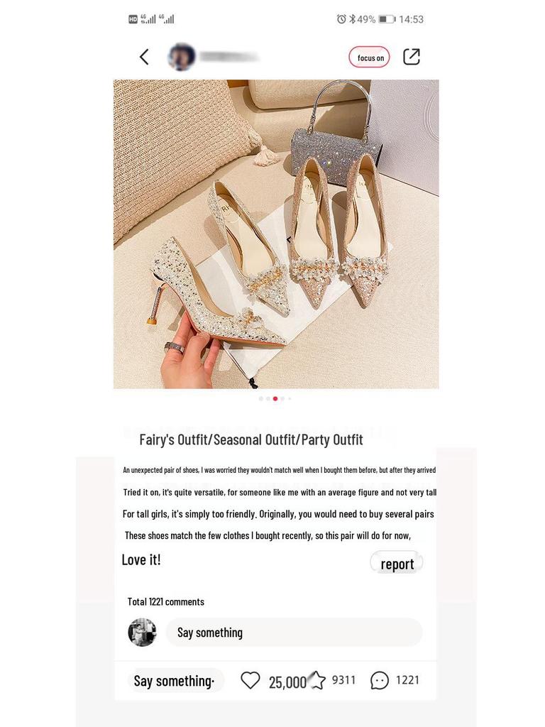 D888-7 French Crystal Pointed Toe Two-Wear Wedding & Bridesmaid High Heels for Women 2025