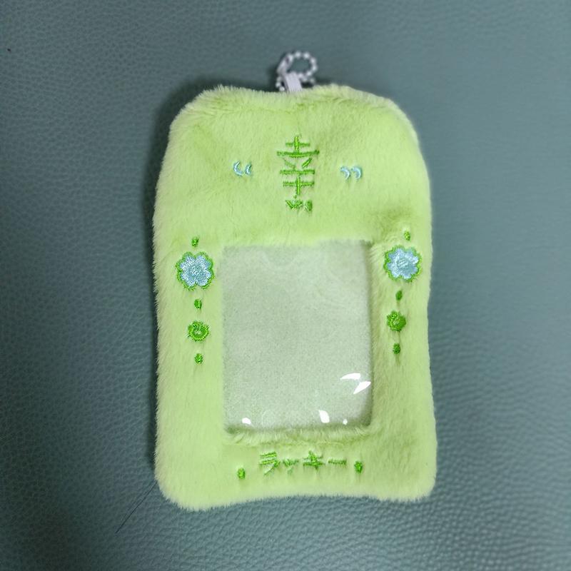 

1 шт. Счастливый четырехлистный клевер бант цветок сакуры 3-дюймовый плюшевый чехол для фотокарточки студенческий милый держатель для фотокарточки