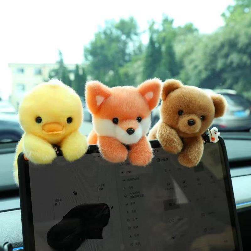 Snot bear computer screen decoration lying down bear ornament office mouse pony panda Zhuoban plush doll