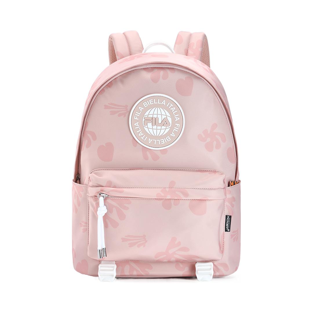 FILA Fashion Casual Commuter Large Capacity Fabric Backpack Women Backpack Rose-Smoke-Pink F13W338166F-PK Lotus Color,One Size
