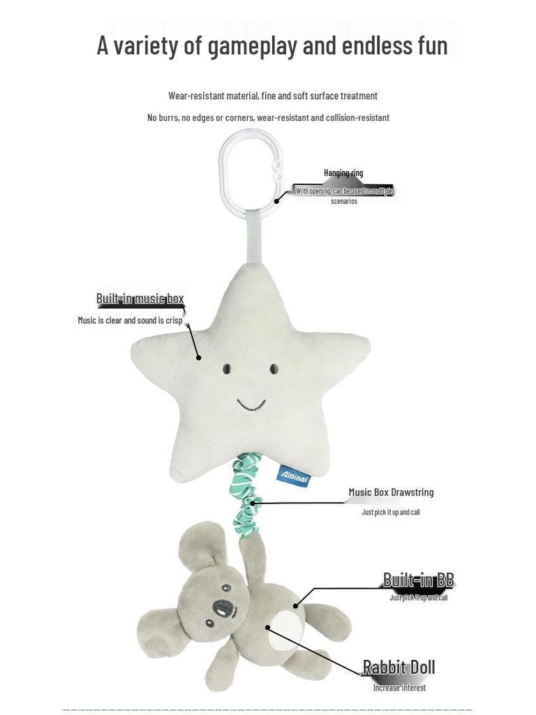 Cartoon Animal Pull Bell Baby Music Box & Car Hanging Toy