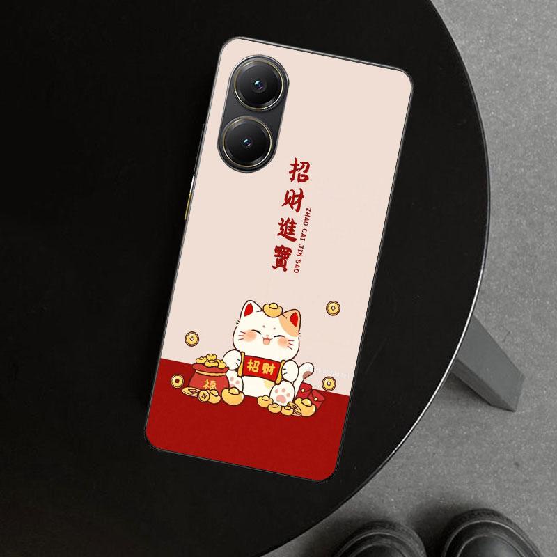 Lucky Cat Maneki Neko Japanese Phone Case Cover for Xiaomi Poco X6 X5 X7 Pro F7 Ultra Redmi 15C 15 13C 13 12C 12 10C 10 10A 9C 9