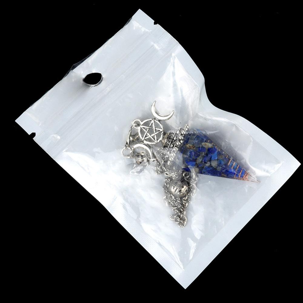 54x24mm Pedra Natural Cristal Reiki Pêndulo Três Fases Lua Hexagonal Cone Ametistas Encantos para Fazer Jóias Colar DIY