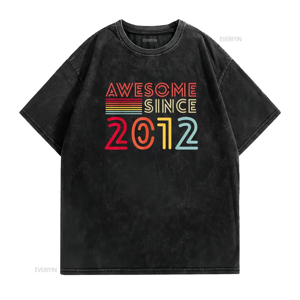 12yr BDay Son Boy Funny 2012 12th for 12 Year Old Birthday T Shirt vintage Washed Stylish Stretched Slightly streetwear graphic