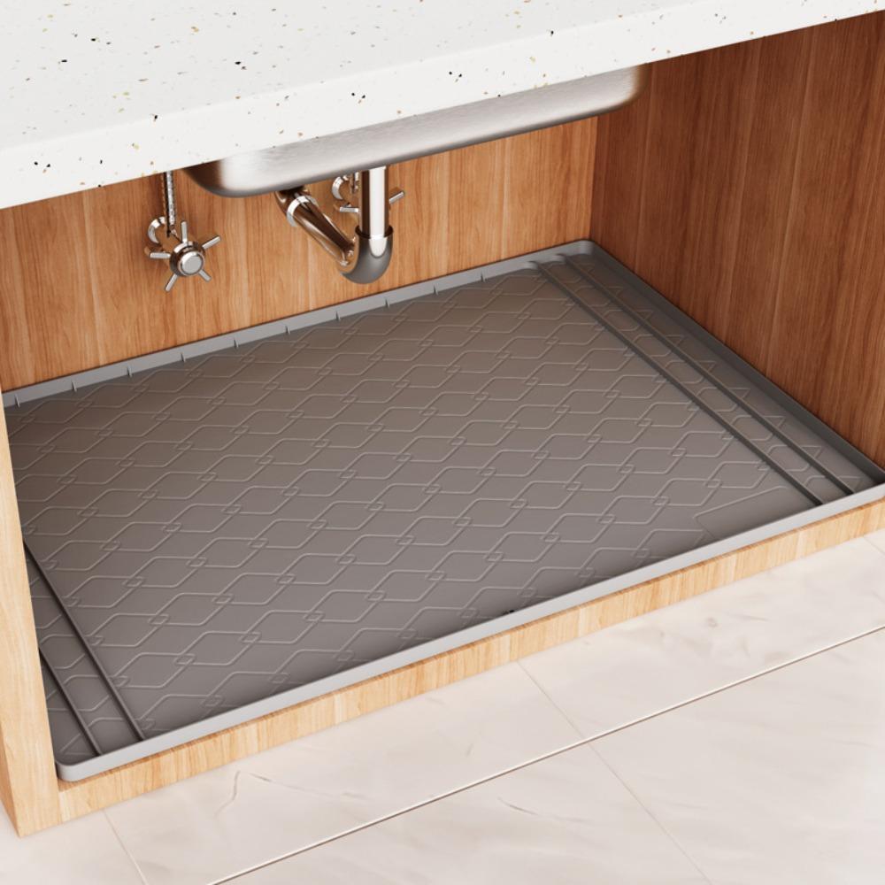 Anti-fouling Under Sink Waterproof Mat Silicone Kitchen Waterproof Mat  Bathroom Use 71.1x55.8cm темно серый
