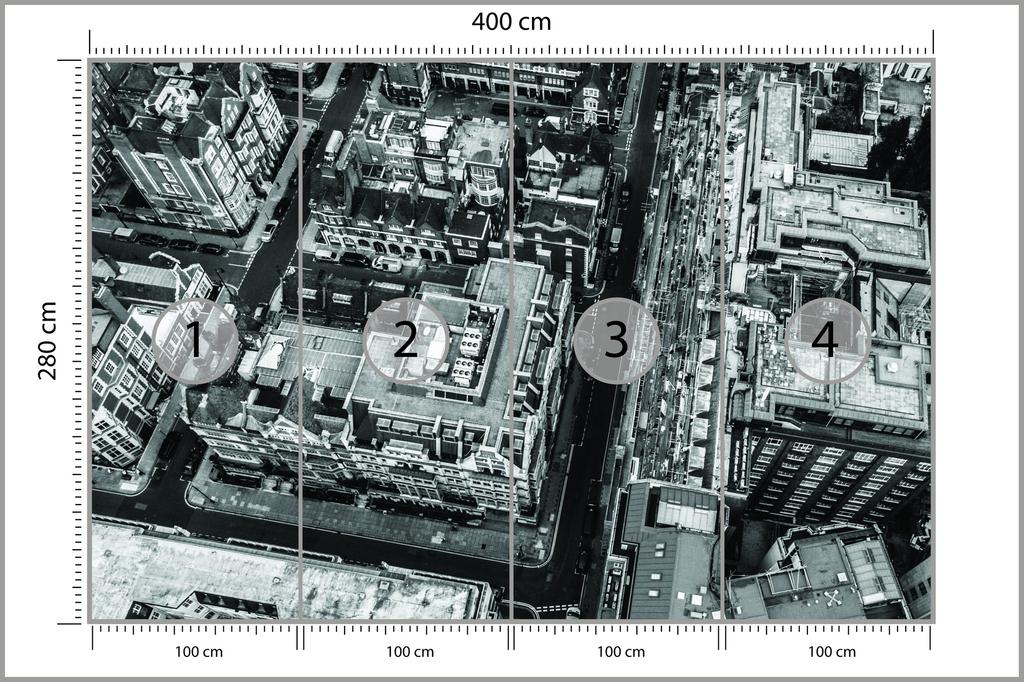 Fototapeta London černobílá omyvatelná flísová 400x280