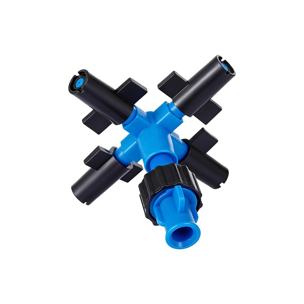 50Pcs Cross-type Mist Nozzle 7.5mm Interface 4-way Garden Greenhouse Farmland Atomization Dust-removal Cooling Watering Sprayer