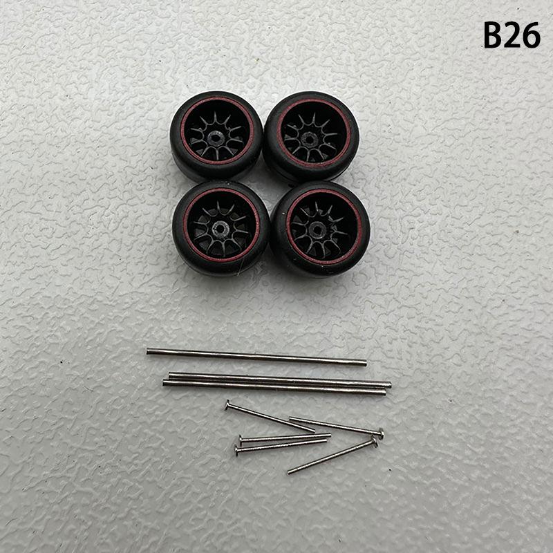 Yenilikçi Abs Temel Modifiye Parçalar Araç Oyuncak Hotwheels Tomica Mini Gt İçin 1 Set 1/64 Model Araba Lastikleri Kauçuk Lastikli