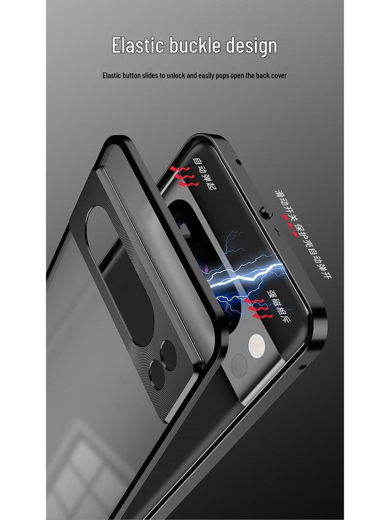 Google Pixel 8 Pro/7A Metal Frame Snap-On Magnetic Phone Case