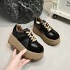 Autumn Sports Platform Casual Board Shoes Leather Classic Retro Versatile Forrest Gump Training Shoes Heightening Dad Shoes Women