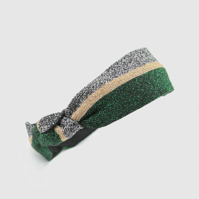 LALA Twinkle Silber Grün Knoten Haarband
