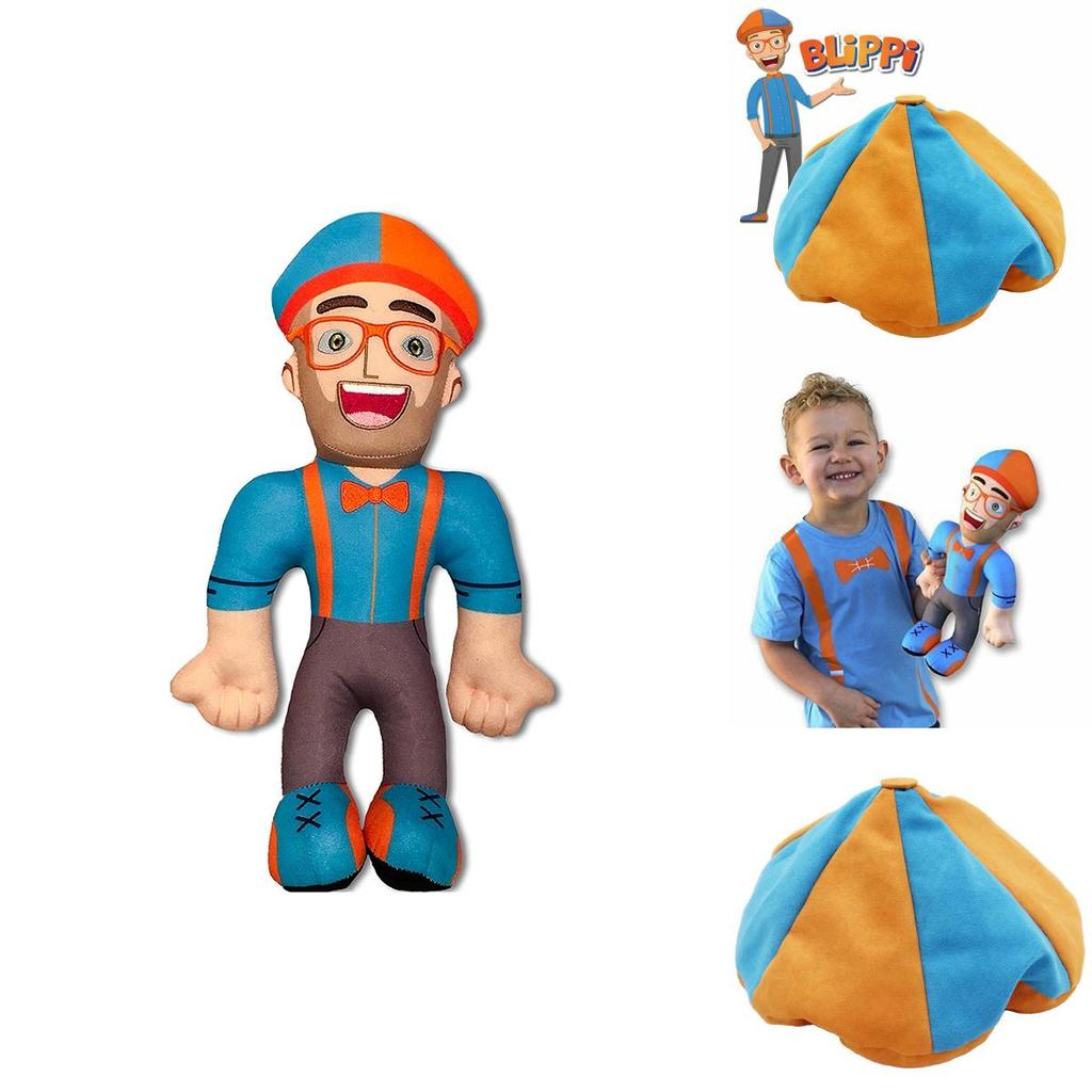 Delightful Blippi Cosplay Hat Plush Figure Toy Cuddly Stuffed Doll For Children