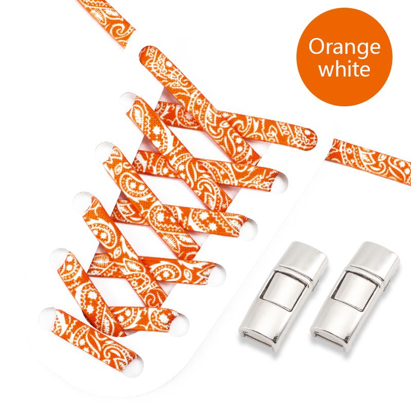 Elastic Laces Press Lock No Tie Shoelaces Without Ties AF1/AJ Cashew Flower Sports Kids Adult 8MM Thick Tennis Colorful Shoelace
