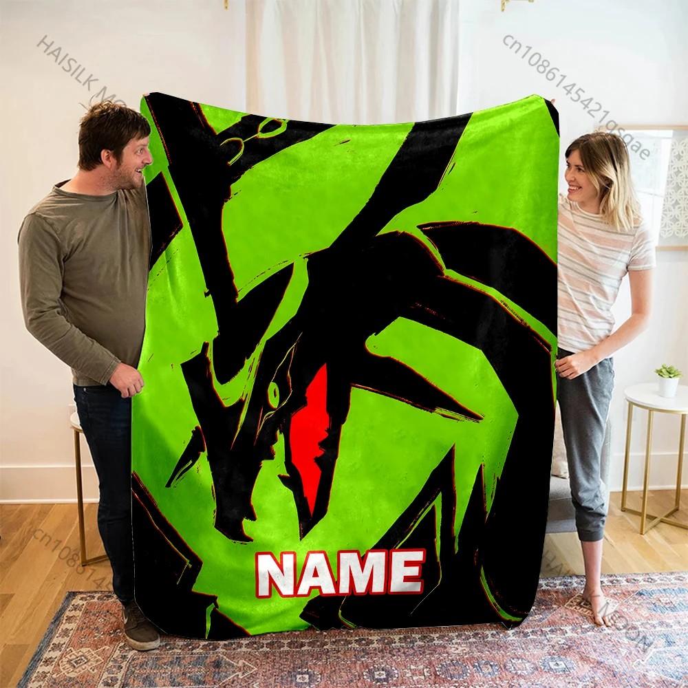Pokemon Rayquaza Printed Blanket with Name or Text- Ultra Soft & Cozy Gift Present,Warm Lightweight Throw for Bed,Couch & Travel