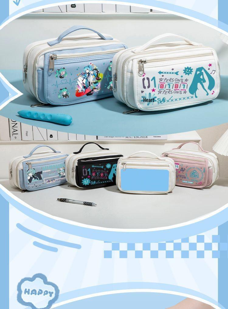 Astuccio Grande Capacità Hatsune Miku per Studenti e Ragazze - Borsa Portatile