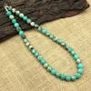 8mm Natural Light Green Copper Turquoise Gemstone Beads Choker Necklace 17-20" Partywear Adjustable Necklace For Gift 8BN-1