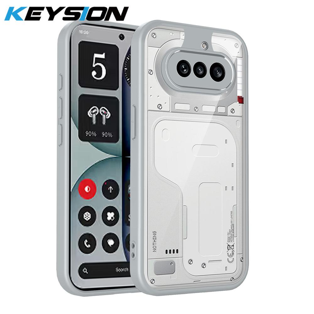 KEYSION Custodia Trasparente per Nothing Phone 4A 4A Pro Silicone+PC Trasparente Semplice Antiurto Cover per Nothing 4A Pro