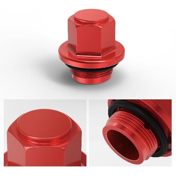NICECNC Red Cylinder Cover FCR Carburetor Bolt Plug Cap & O-Ring Compatible with Honda CRF150R CRF250R CRF450R Compatible with Suzuki RMZ250