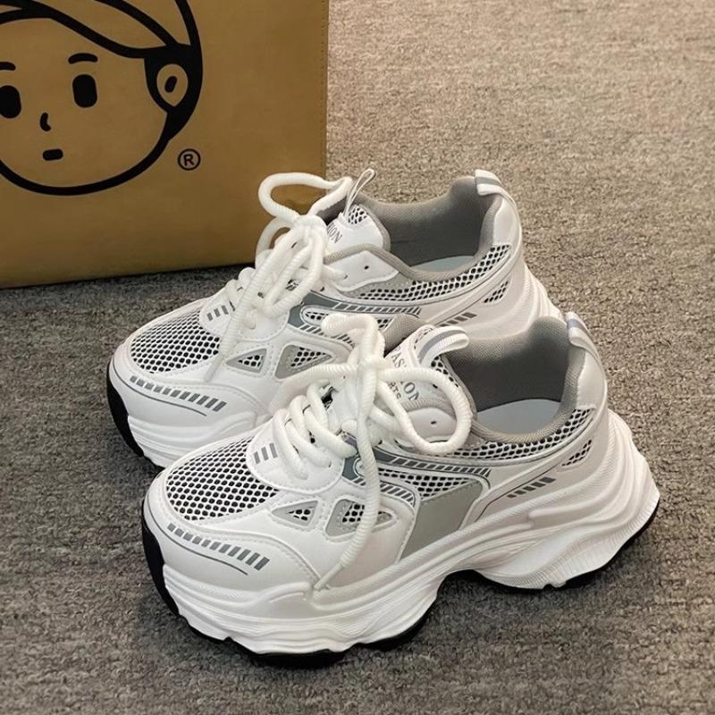 Dad shoes women's velvet black shoes new spring and autumn versatile muffin thick sole heightening casual sports shoes