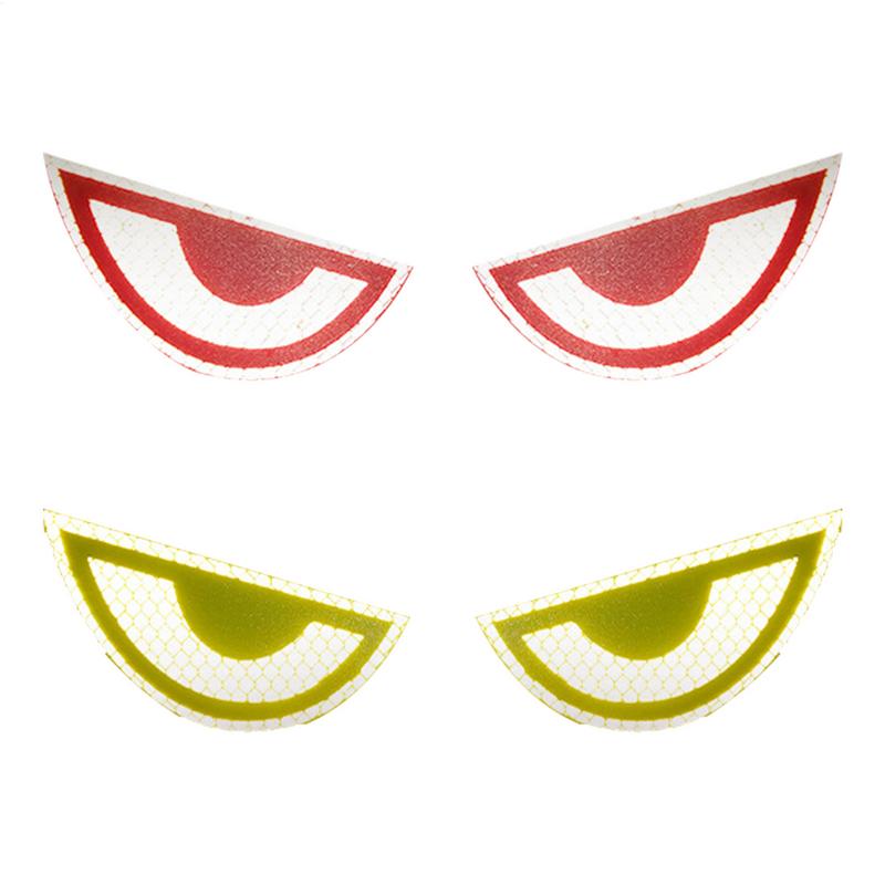 1Pair Evil Eyes Car Stickers Unique Creative Motorcycle Head Decal Reflective Bottle Body Sticker For Vehicle Customization