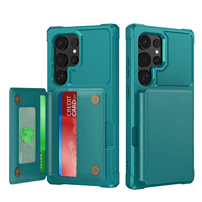 Magnetic Car Phone Case for Samsung S24ultra and Leather Texture Protective Case for S24 Plus Card Insert
