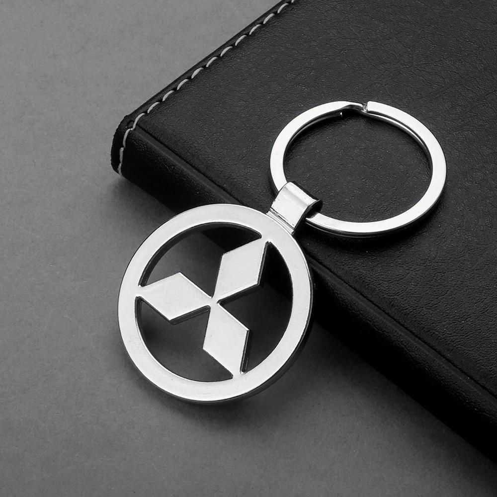 1pcs Car Style Metal Key Chain Accessories Pendant Key Ring For Mitsubishi ASX Lancer Pajero Outlander Colt Galant L200 Ralliart