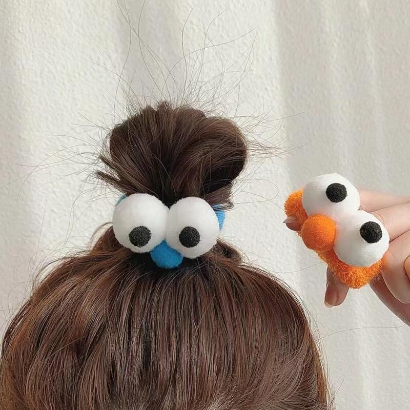 New Autumn and Winter Funny Selling Big Eyes Rope Girl Heart Candy Color High Elasticity 2-16 Years Old Hair Band