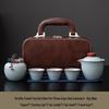 Portable Ceramic Tea Set: One Pot & Three Cups for Outdoor and Business Gifts
