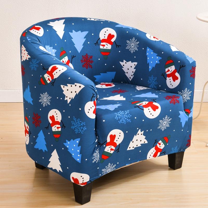 Elastic Club Chair Cover Christmas BathTub Armchair Covers Bar Counter Single Sofa Protector Dust-proof Furniture Slipcover 1PC