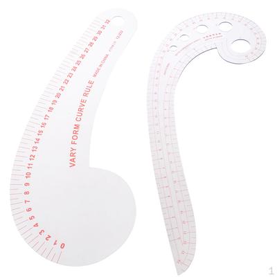 2 Pieces Useful Comma French Curve Metric Ruler for Tailoring Dressmaking Craft