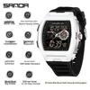 Sanda Dual Display Multifunctional Waterproof Luminous Men's Wristwatch 