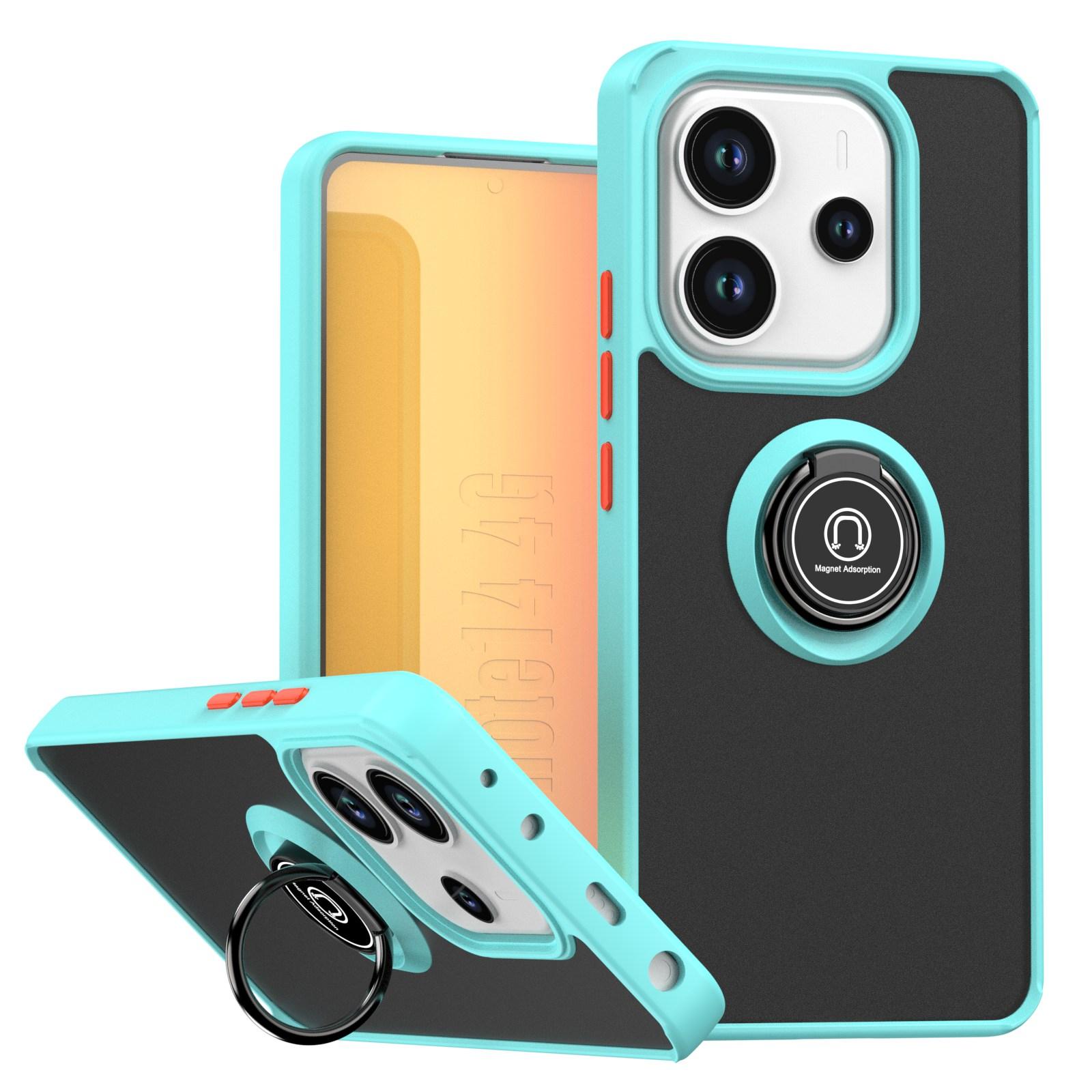 

Горячий матовый противоударный чехол Armor для Redmi Note14 4G Funda для xiaomi Redmi Note 14 4G чехол с кольцом-подставкой Redmi Note 14 4G красный