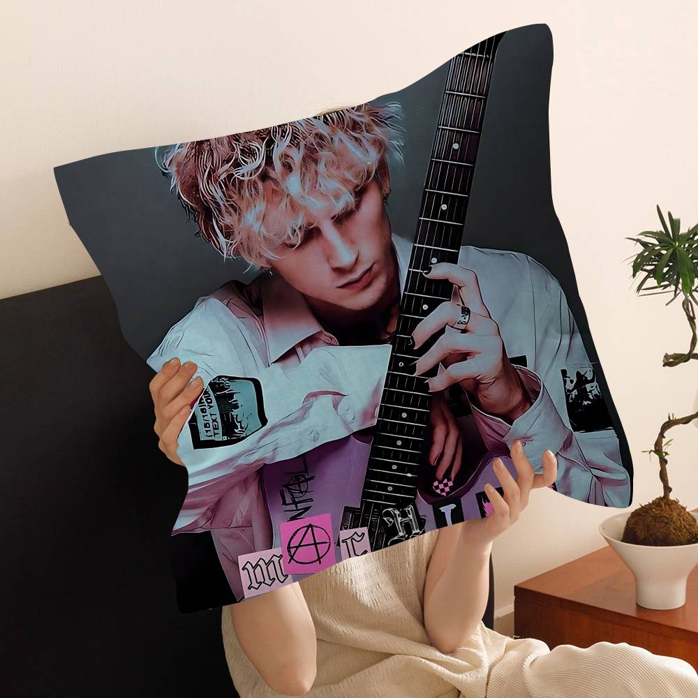 

MGK M-Machine Gun K-Kelly Cushion Cover Inches Farmhouse Decor Home Throw Pillow Covers For Couch Decorations 12x12Inch