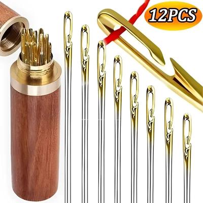 12 Stück Blindnadeln mit seitlichen Löchern, Nähen aus rostfreiem Stahl, ältere Nadeln zum Nähen im Haushalt, DIY, Schmuck, Perlen, Einfädelnadeln