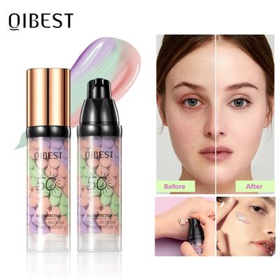 QIBEST Primer Viso Trucco Tri-Crema Schiarire Contouring Isolamento Fondotinta Impermeabile Base Trucco Naturale Crema