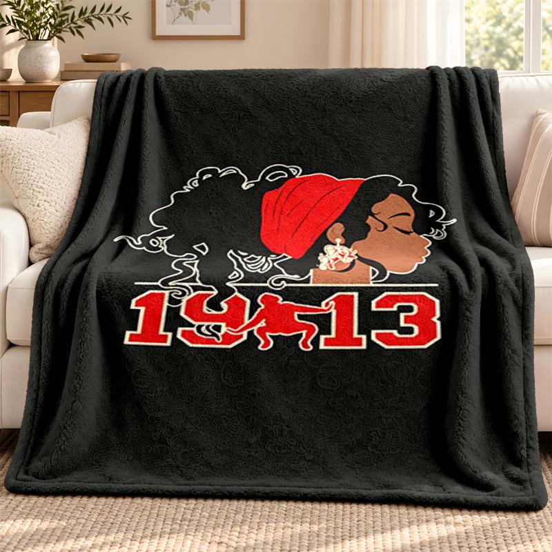 Delta Sigma Theta 1913 blanket Flannel Blanket Soft Cozy Plush Throw for Sofa Bed Lightweight Home Decoration Outdoor camping