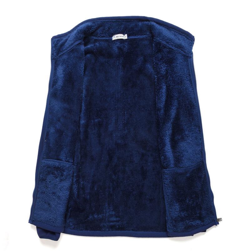 Men's Warm Windproof Fleece Jacket - Thick, Loose-Fit Polar Fleece Cardigan for Autumn and Winter.