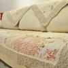 Green Floral Sofa Covers Washed Cotton Quilted Fabric Corner Sofa Towel Pillow Slip Seat Cushion Pastoral