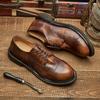 Three Joints Handmade Business Casual Leather Shoes Retro Leather Low-top Men's Shoes Genuine Leather Old Leather
