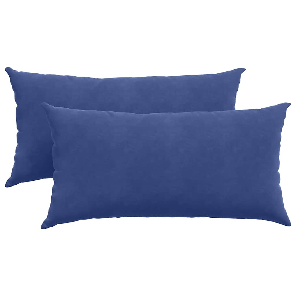 Sofa Cushions 2 Pieces Police Blue 80 X 40 Cm Cord Fabric