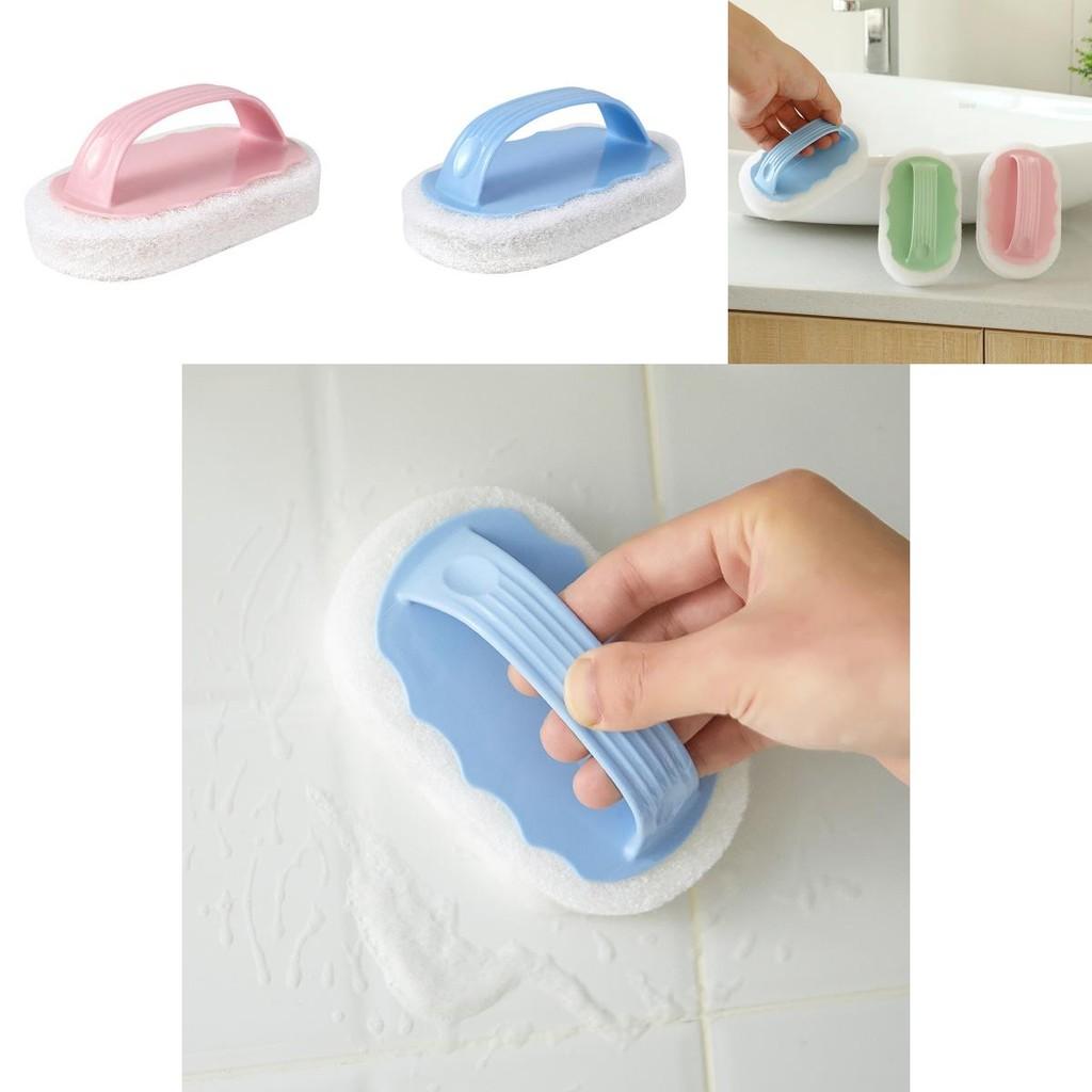 Thick Sponge Bath Scrubber With Comfort Grip For Tile And Tub Cleaning