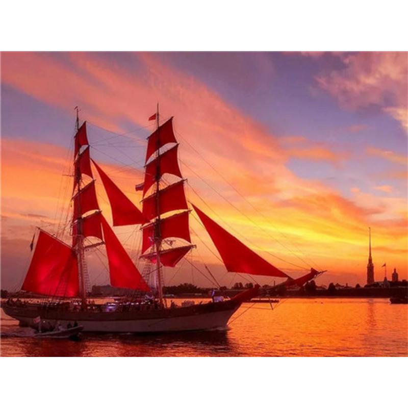 

5D Diy алмазная живопись парусный набор для вышивки крестом полная квадратная дрель вышивка мозаика художественная картина из страз домашний декор Full Round 40x50CM