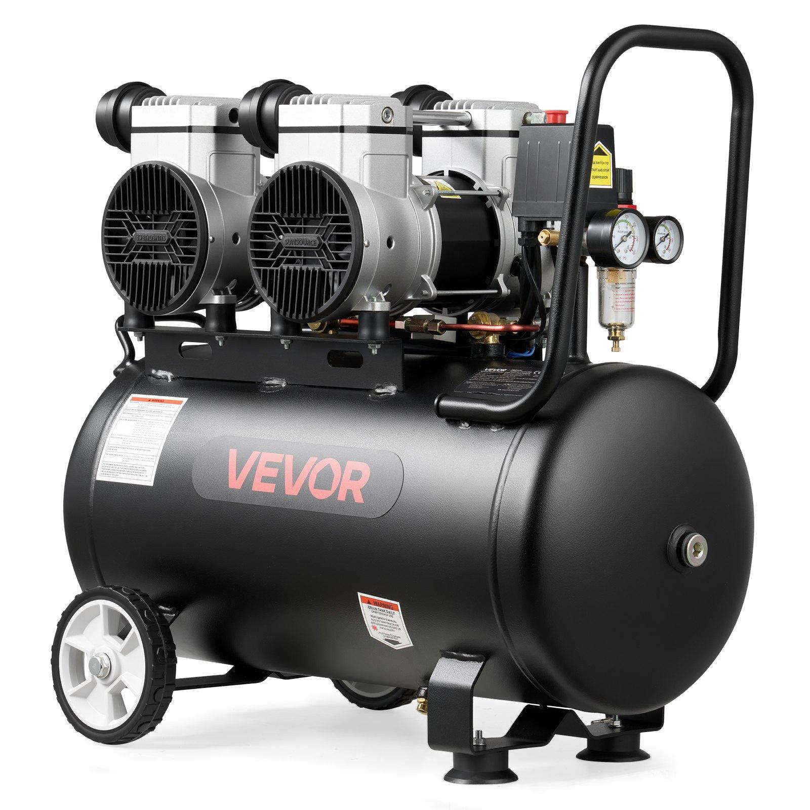 VEVOR 50L Air Compressor, 3KW Oil-Free