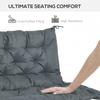 2 Seater Bench Cushion, Garden Chair Cushion with Back and Ties for Indoor and Outdoor Use, 98 X 100 Cm, Dark Grey