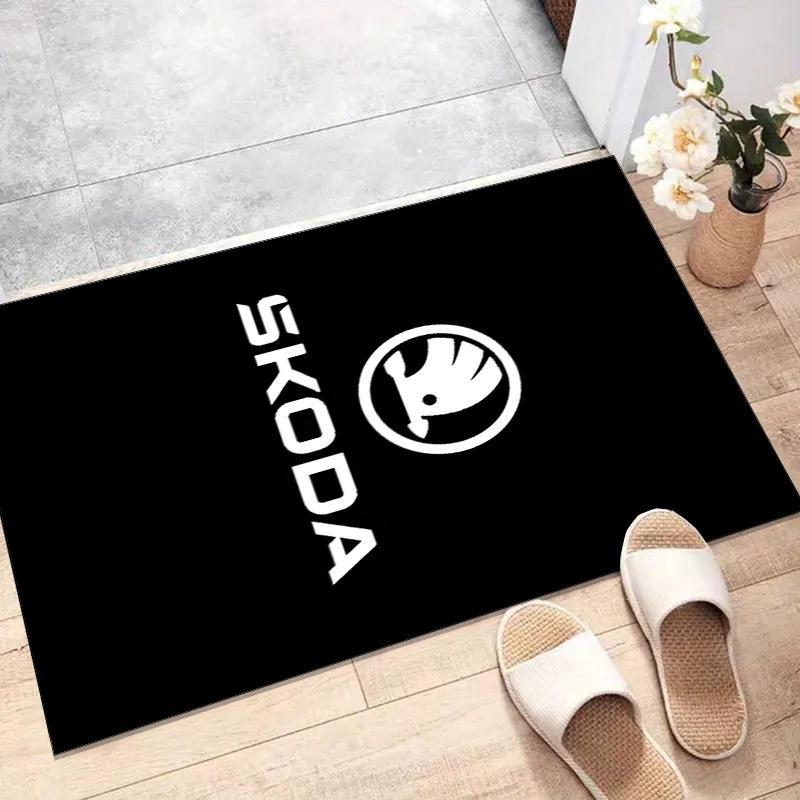 Skoda Polyester Teppich, Weiche Indoor Matte für Bürostuhl, Wohnzimmer, Schreibtisch - Dekoratives Home Office Teppich Design 40cmx60cm