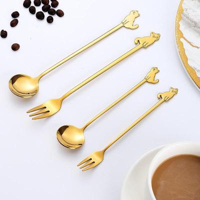 Stainless Steel Cat Spoon Fork - Creative Dessert & Coffee Stirrer