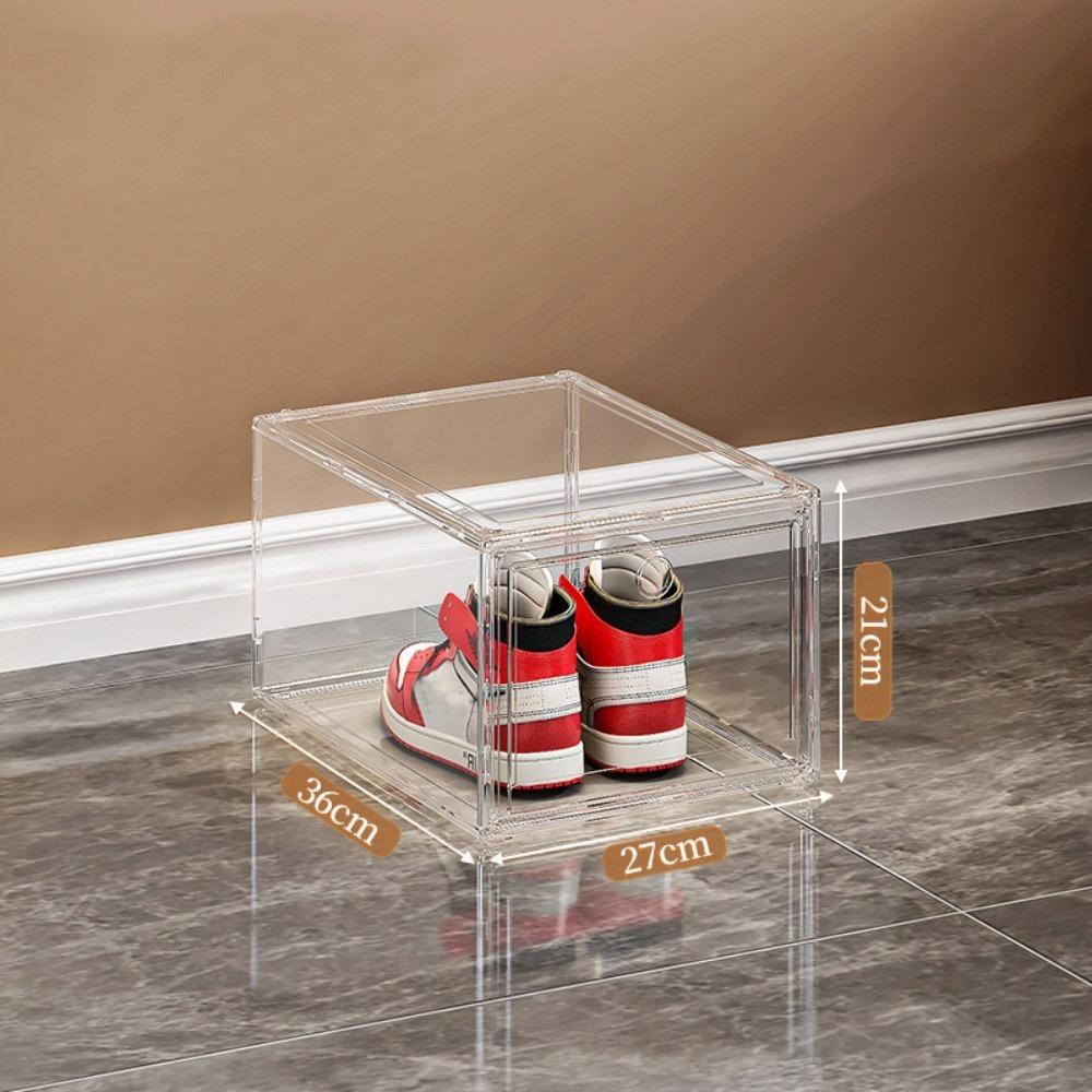 Side-opening Stackable Shoe Cabinet High Transparency Display Shoe Rack New Shoe Box  Home
